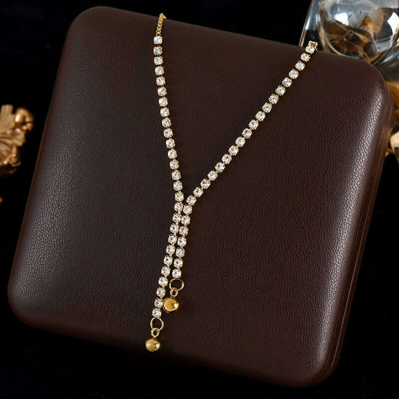 GANEMLY 316L Stainless Steel Water Drop Pendant Necklace