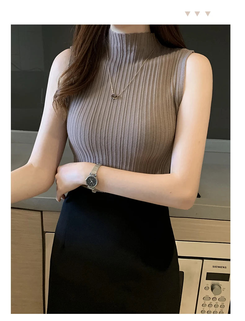Knitted Sleeveless Tank – Slim Fit, Summer Streetwear Chic - D&M Boutique