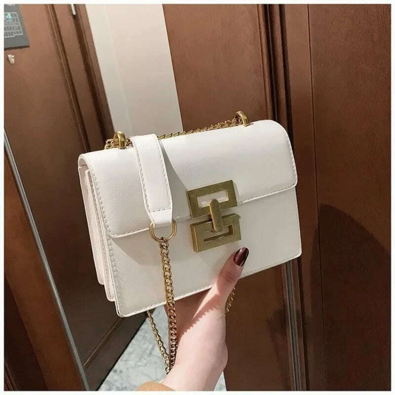 Square Chain Crossbody Bag for Women Elegant PU Handbag
