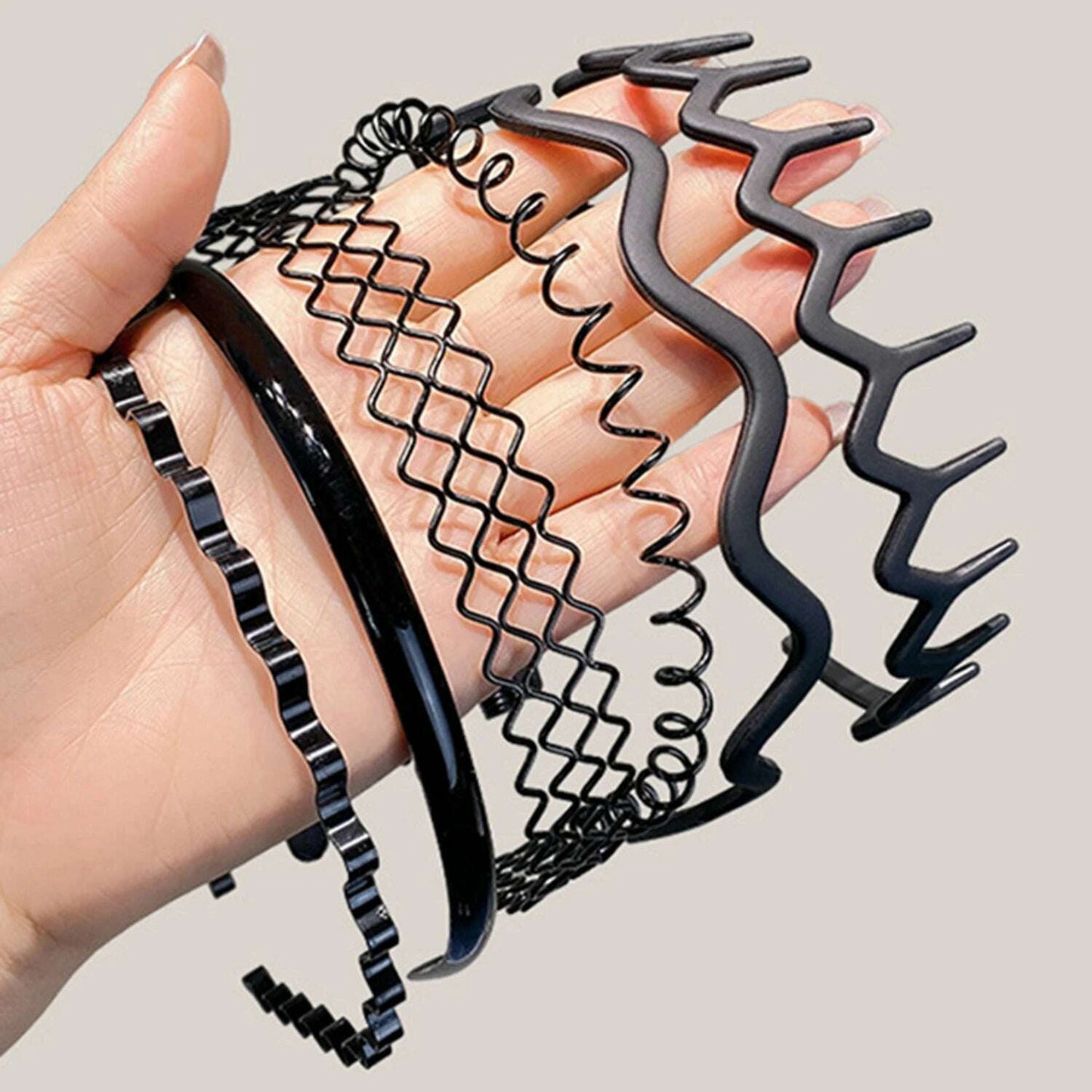 Unisex Metal Wavy Spring Hair Hoop.