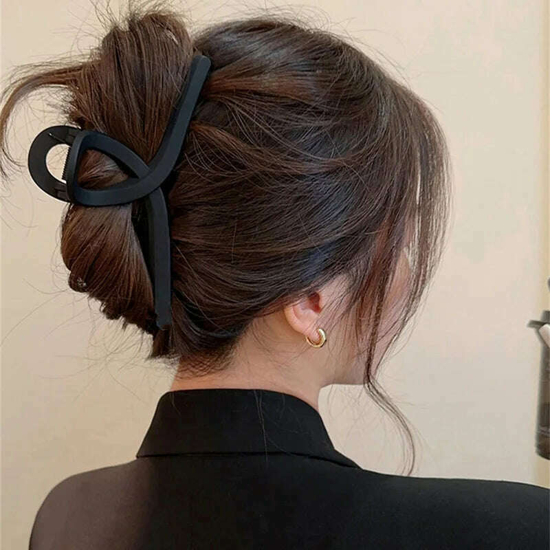 Large Black Letter Hair Clip.