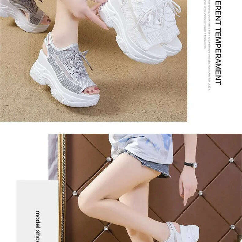 Summer Wedge Heel Sandals - Elastic Cloth & Thick Sole