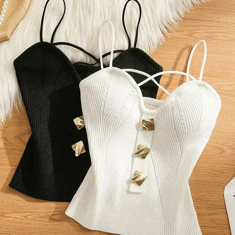 Knitted Camisole Tank Top: Women's Summer Outerwear - D&M Boutique