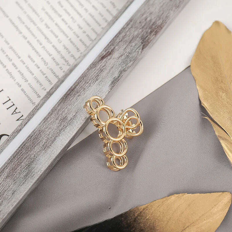 2024 Elegant Gold & Silver Geometric Metal Hair Claw