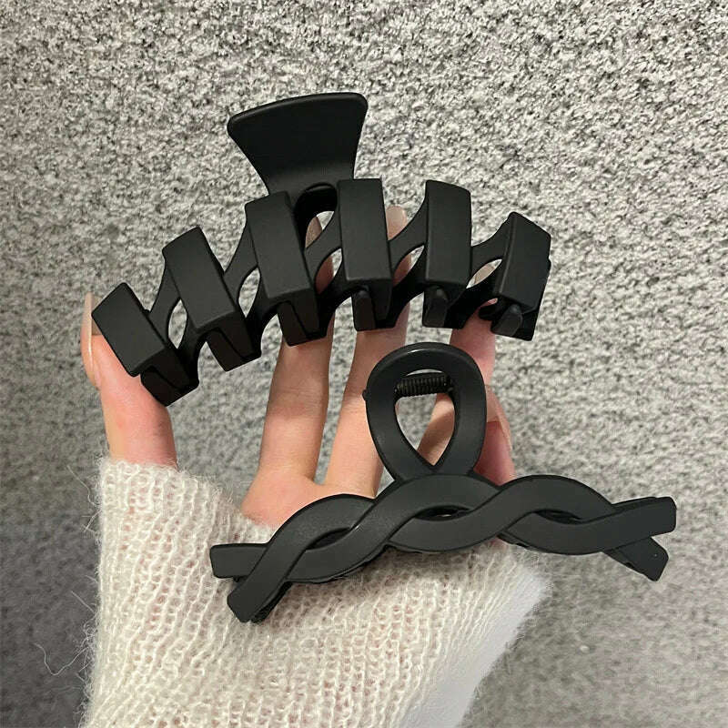 Large Black Letter Hair Clip.