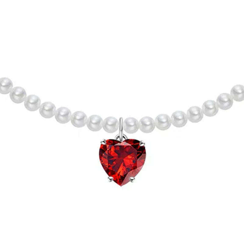 Classic Gothic Tattoo Red Velvet Choker Necklace Red Heart Pendant Necklaces For Women Fashion Jewelry Valentine's Gift N0352