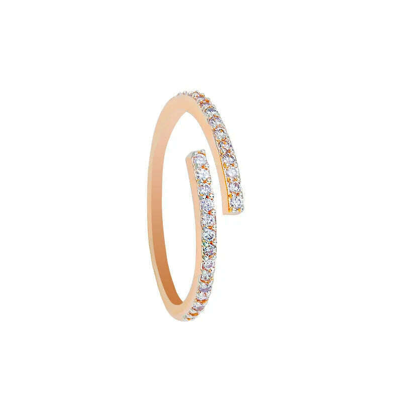 New 2024 Minimalist Thin Rings For Women Wedding Brilliant Cubic Zircon High Quality Versatile Female Finger Ring Jewelry Gifts