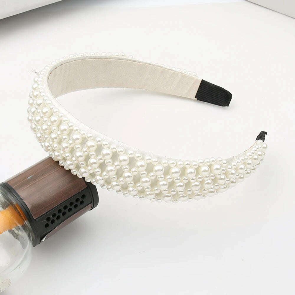 Hair Hoop with ABS Pearl Decoration for Women