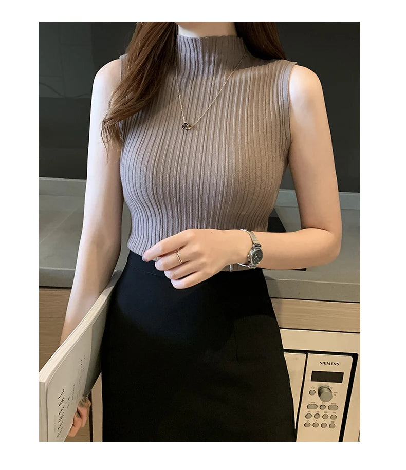 Knitted Sleeveless Tank – Slim Fit, Summer Streetwear Chic - D&M Boutique
