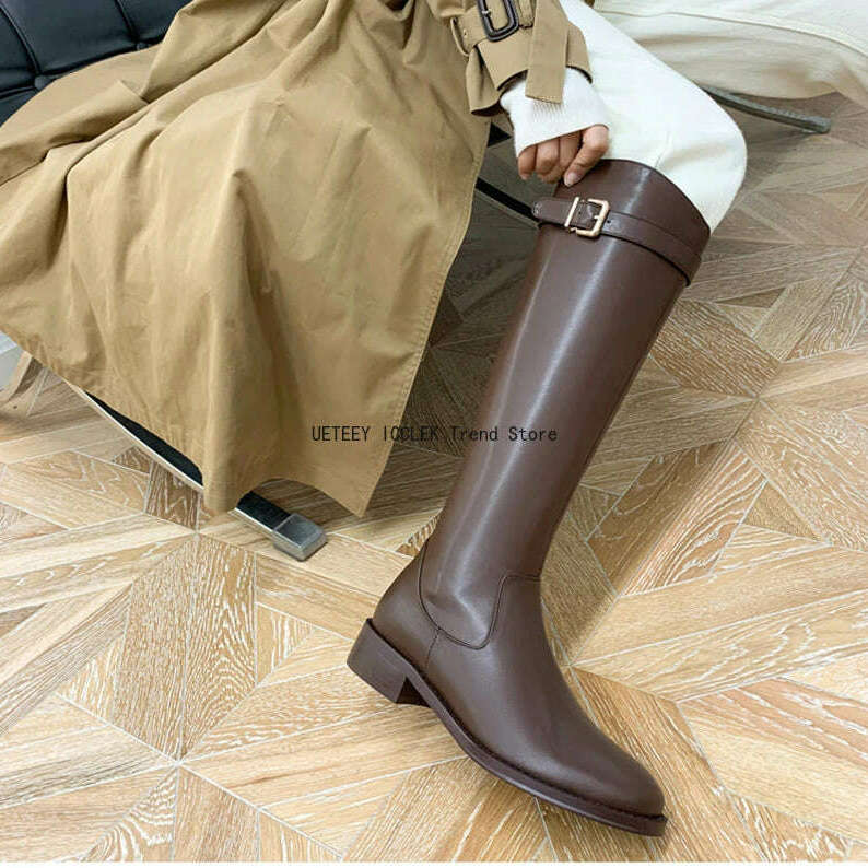 UETEEY Vintage Women's Knee-High Boots