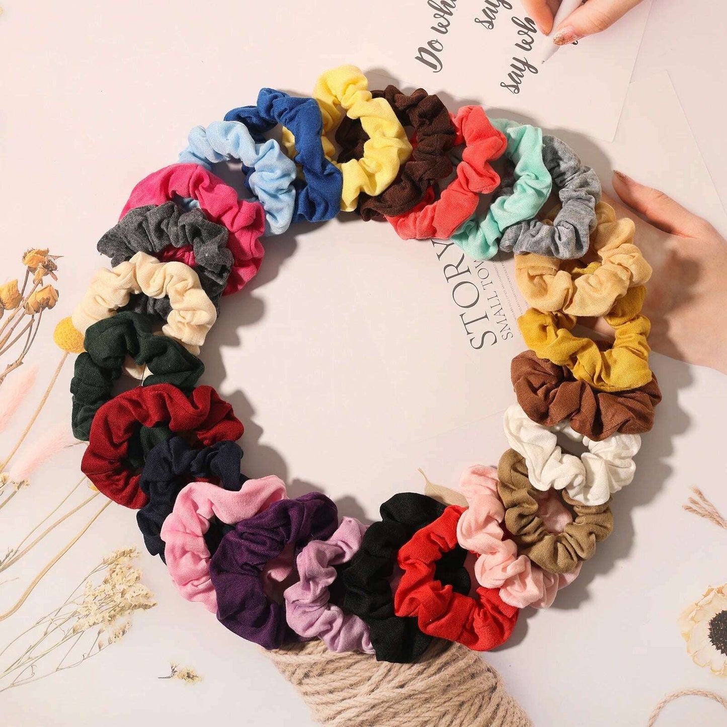 Pack of 2 Mini Cotton Scrunchies