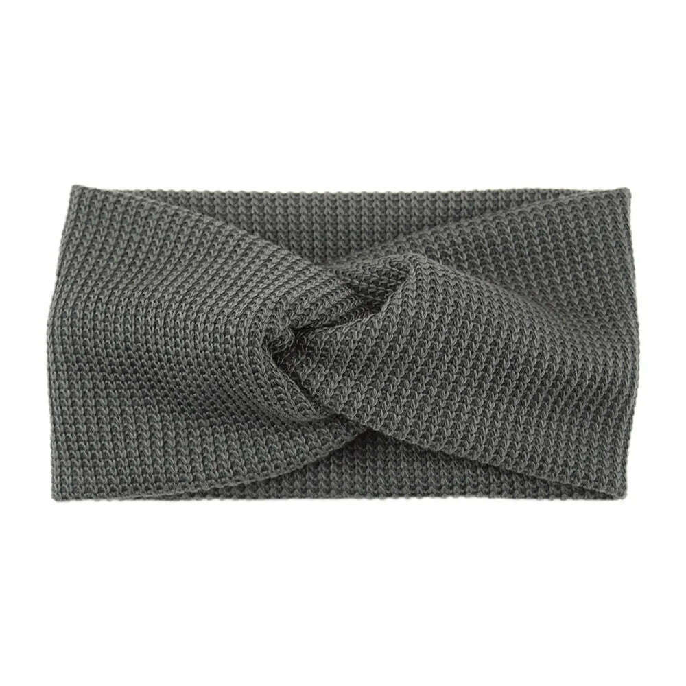 Korean Winter Wide Knitting Cross Headband