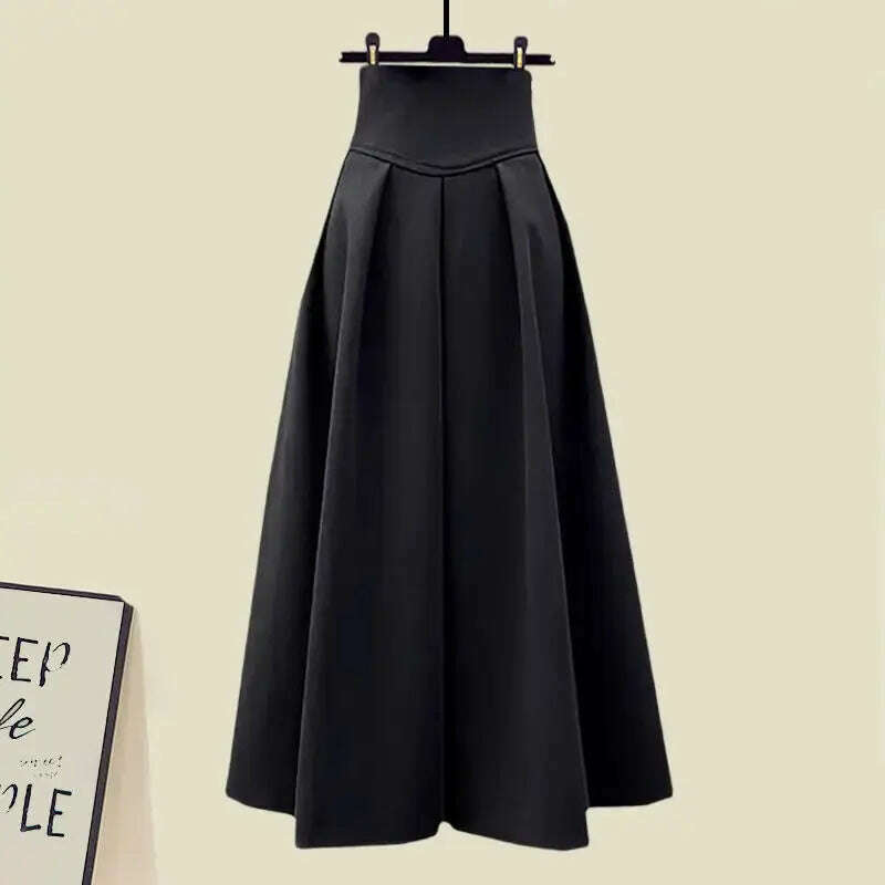 Fall Winter Women’s Knitted Sweater & Pleated Skirt Set - D&M Boutique
