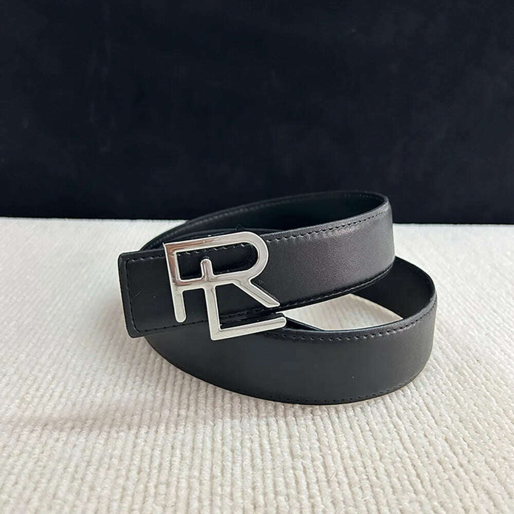 High-Quality Split Leather 3.8cm Belt with Metal Buckle