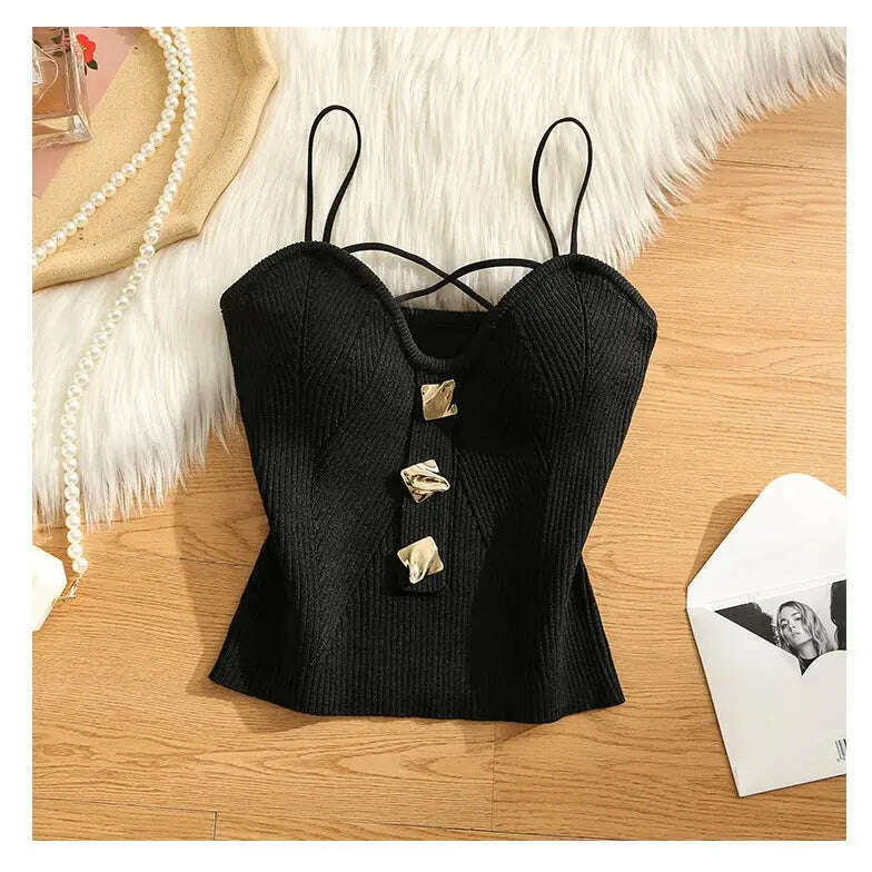 Knitted Camisole Tank Top: Women's Summer Outerwear - D&M Boutique