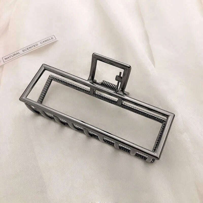 2024 Elegant Gold & Silver Geometric Metal Hair Claw