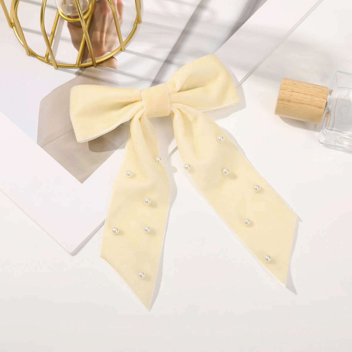Velvet Bow Hair Barrettes for Women