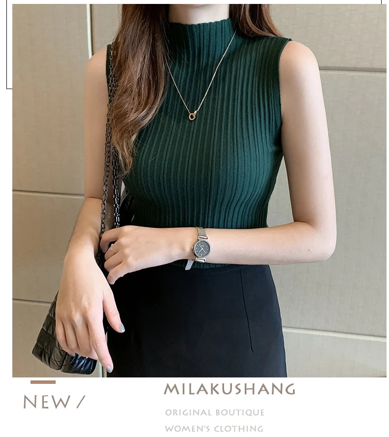 Knitted Sleeveless Tank – Slim Fit, Summer Streetwear Chic - D&M Boutique