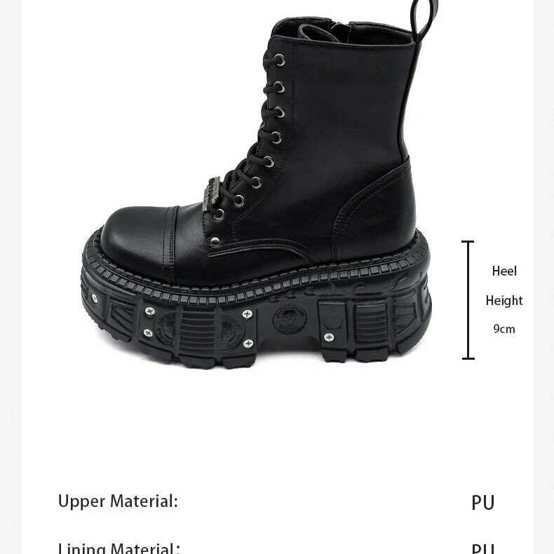 2024 U-DOUBLE Women's Punk Platform Ankle Boots