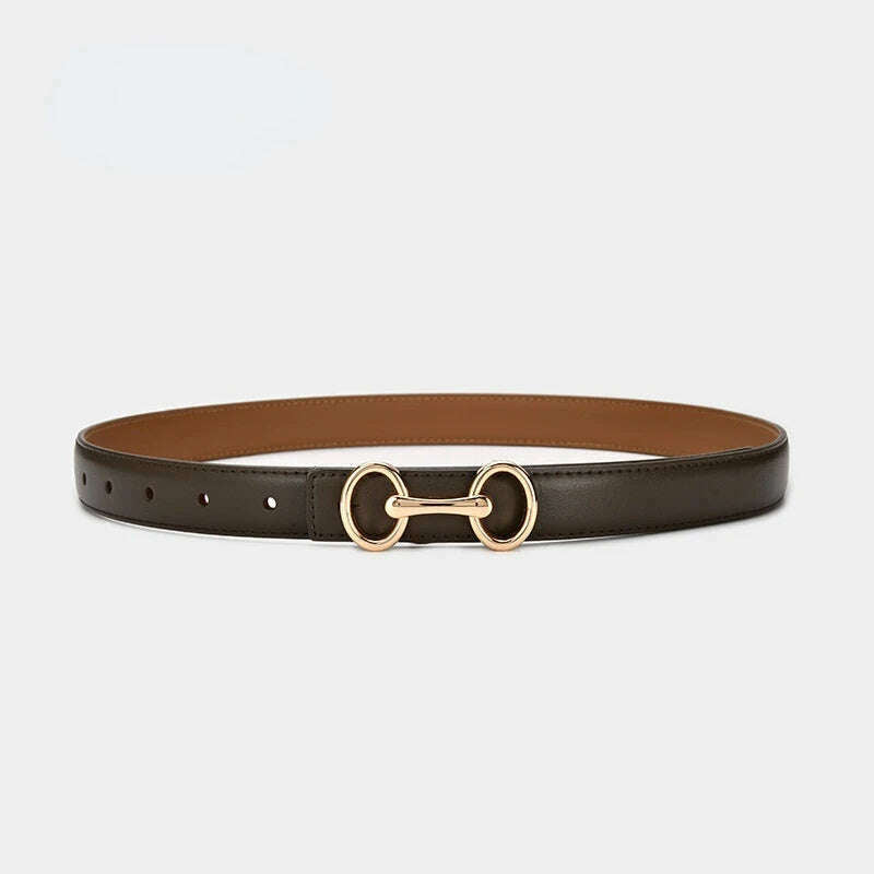 Women's Leather Belt with Zinc Alloy Buckle