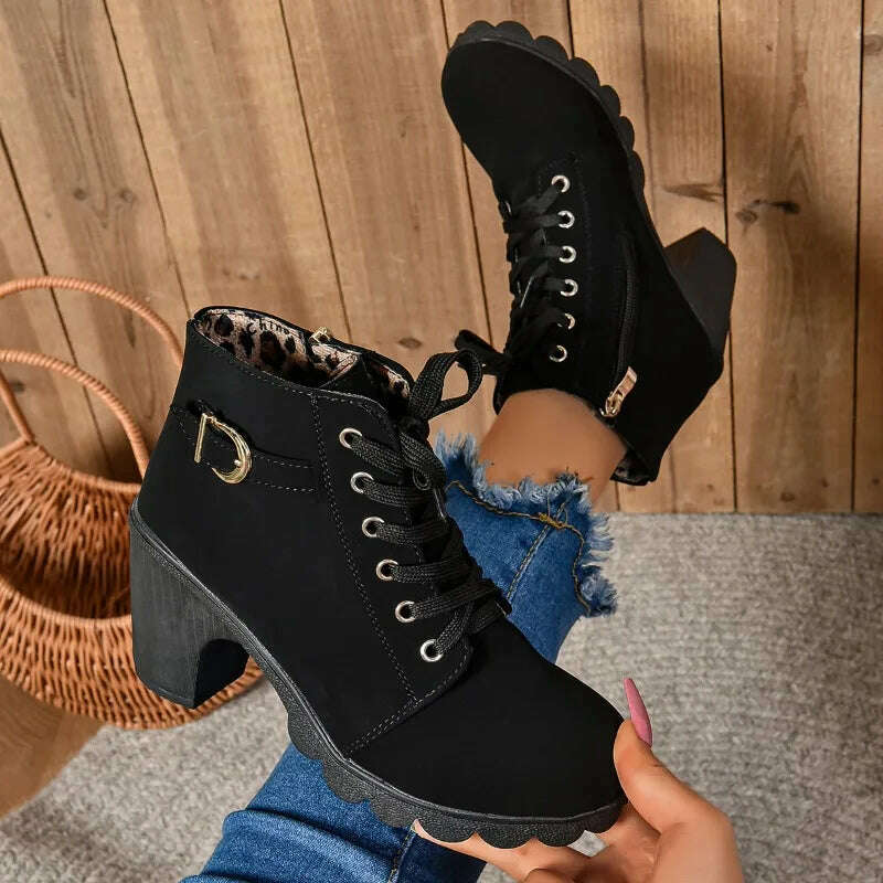 LINLING High Heel Ankle Boots