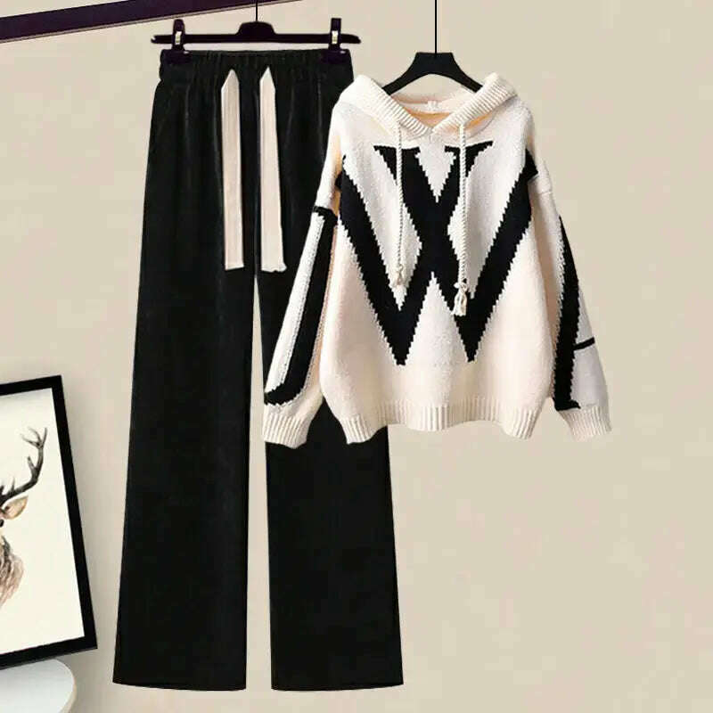 Autumn/Winter 2024 Women's Sweater & Wide-Leg Pants Set - D&M Boutique