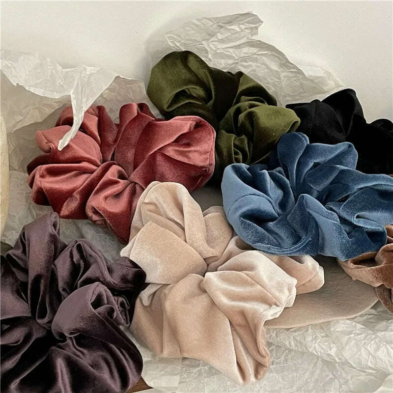 Flannel Oversized Velvet Hair Scrunchie for Women