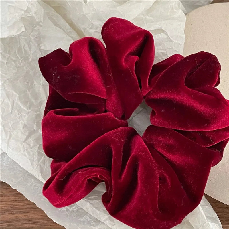 Flannel Oversized Velvet Hair Scrunchie for Women