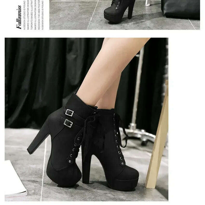 Women's Retro Ankle Boots with Stiletto Heels