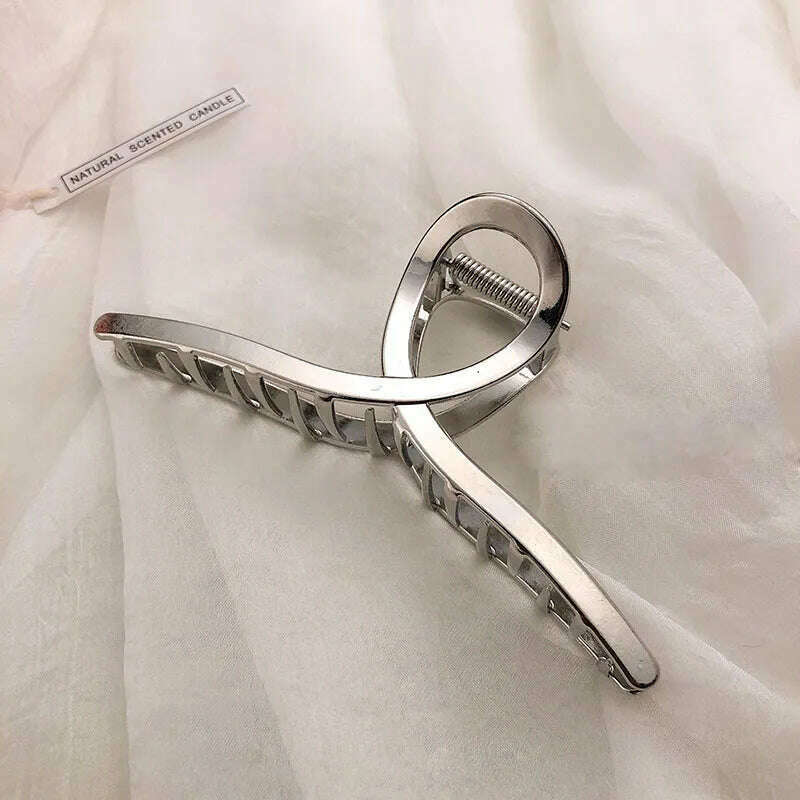 2024 Elegant Gold & Silver Geometric Metal Hair Claw