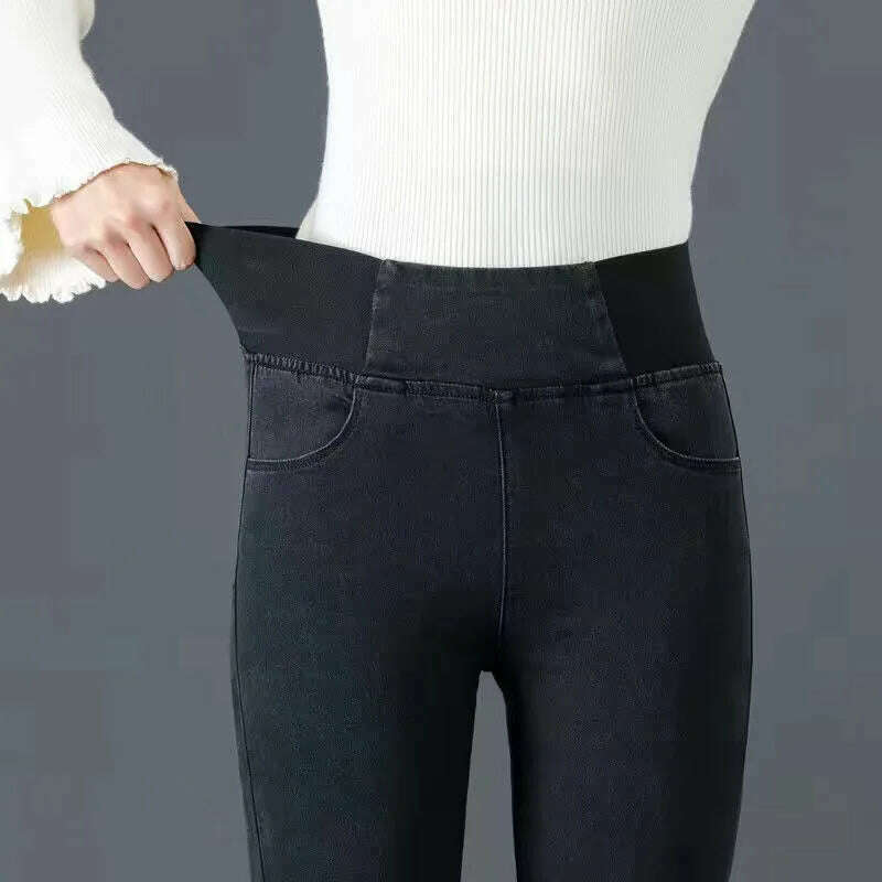 High-Waist Skinny Jeans – Stretch Denim Pencil Pants