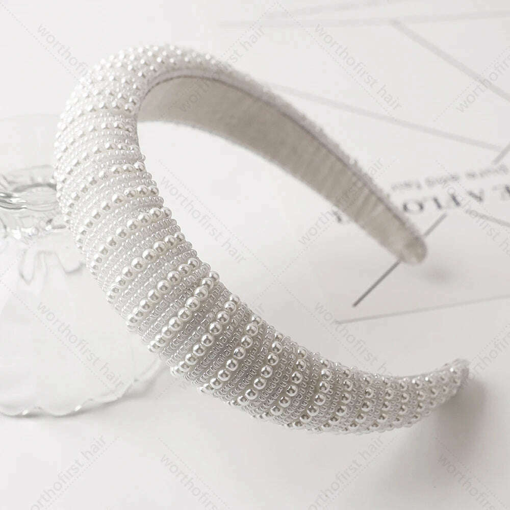 Hair Hoop with ABS Pearl Decoration for Women