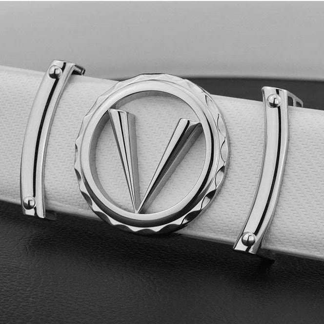 3.3cm Luxury Letter V Designer Leather Belt