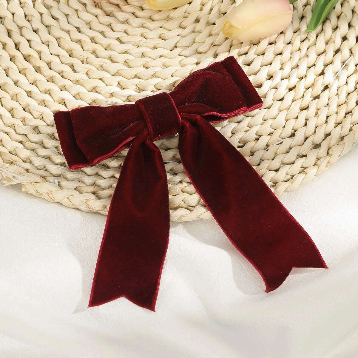 Velvet Bow Hair Barrettes for Women