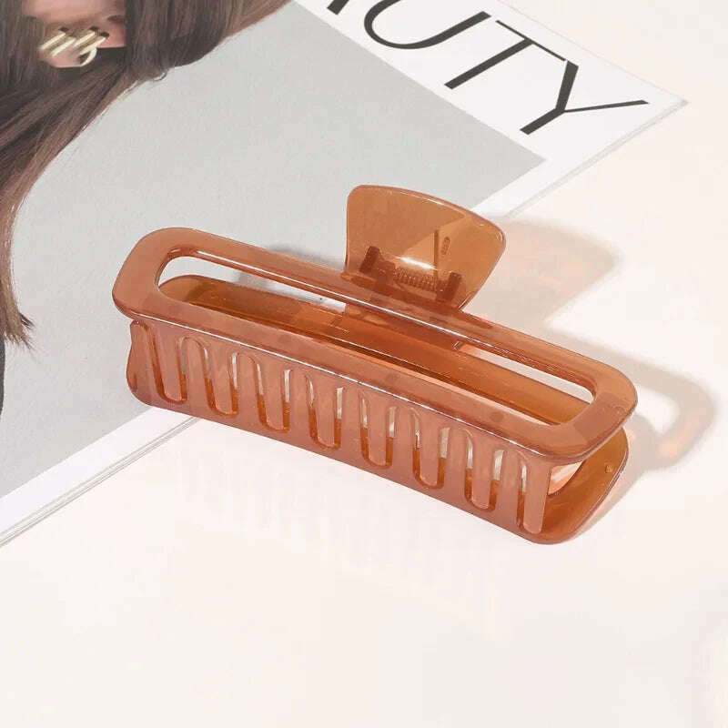 Large Matte Rectangle Hairpin