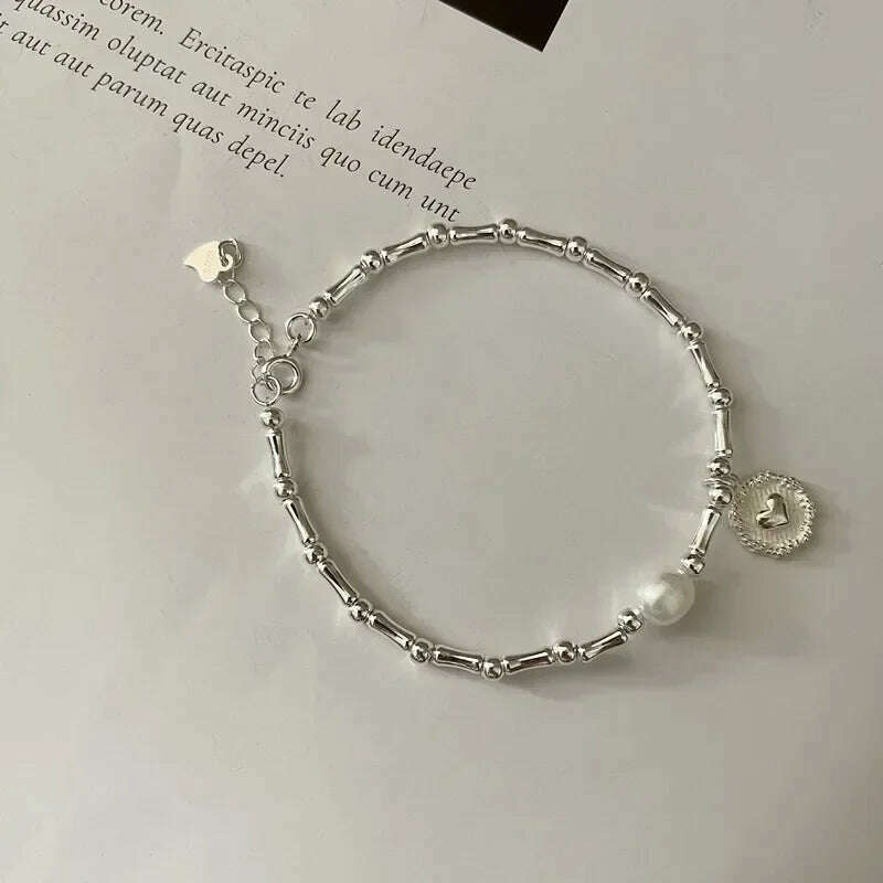 925 Sterling Silver Pearl Knots Bracelet for Women