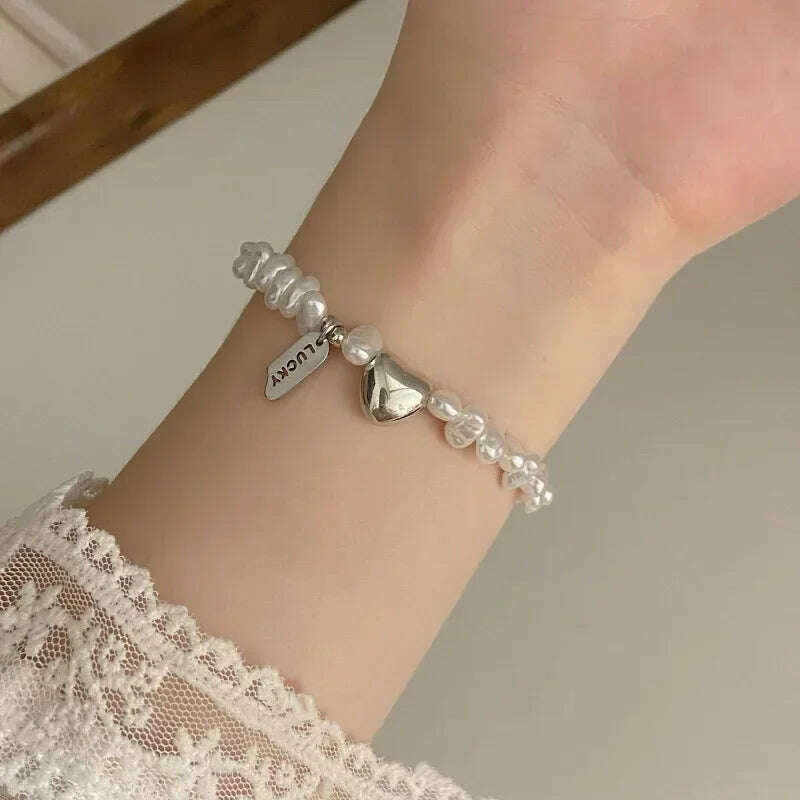 New 925 Silver Pearls Knot Bracelet for Women Gift