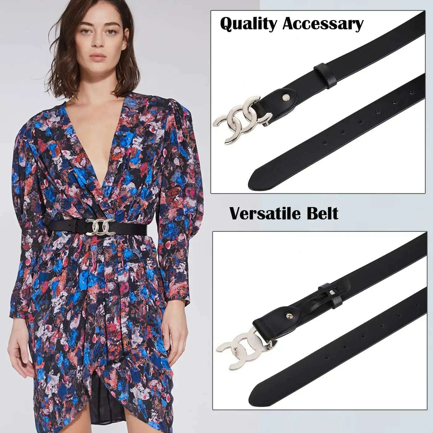 Genuine Leather Decorative Thin Women's Belt