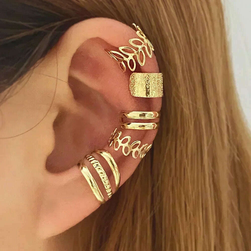 5-Piece Creative Leaf Design Earrings Set