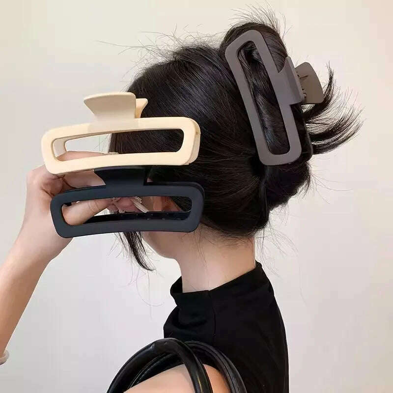 Large Matte Rectangle Hairpin