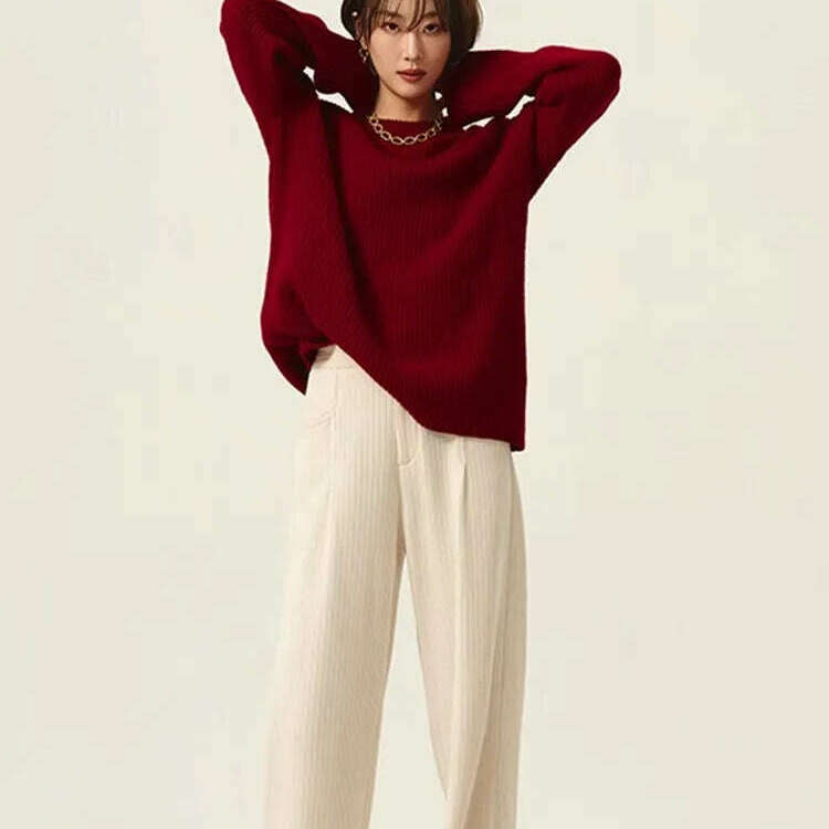 100% Cashmere Turtleneck Sweater – Loose Long Sleeve - D&M Boutique