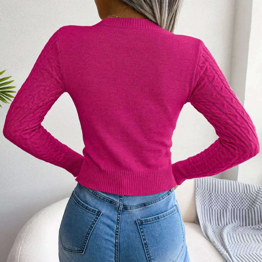 2024 Autumn/Winter Women's Sweater: Hollow Out, Long Sleeve - D&M Boutique