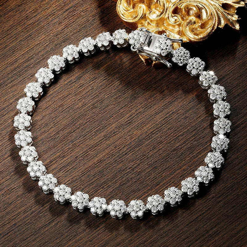 KNOBSPIN D VVS1 Moissanite Tennis Bracelet 925 Silver