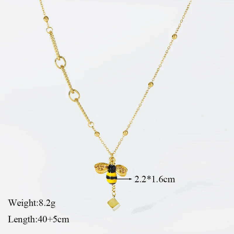 GANEMLY 316L Stainless Steel Water Drop Pendant Necklace