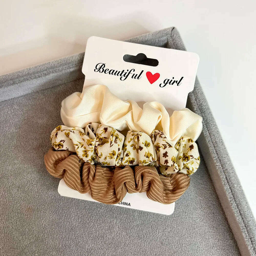 3PCS Corduroy Knitted Scrunchies Set for Women