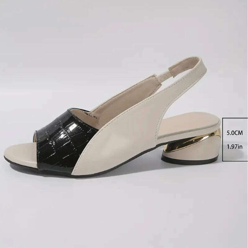 Luxury Peep-Toe Sandals - Chunky Heel Party Pumps