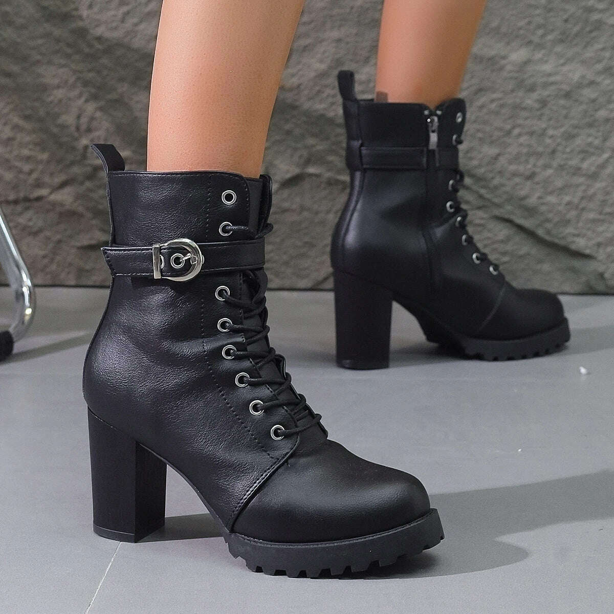 COZOK Women's Green Ankle Boots – Chunky Sole