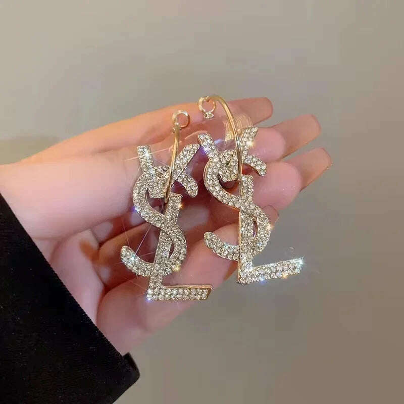 Gold Color Matte Texture Metal Retro Earrings for Women