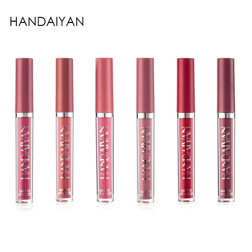 HANDAIYAN 6Pcs Velvet Matte Lip Gloss Set