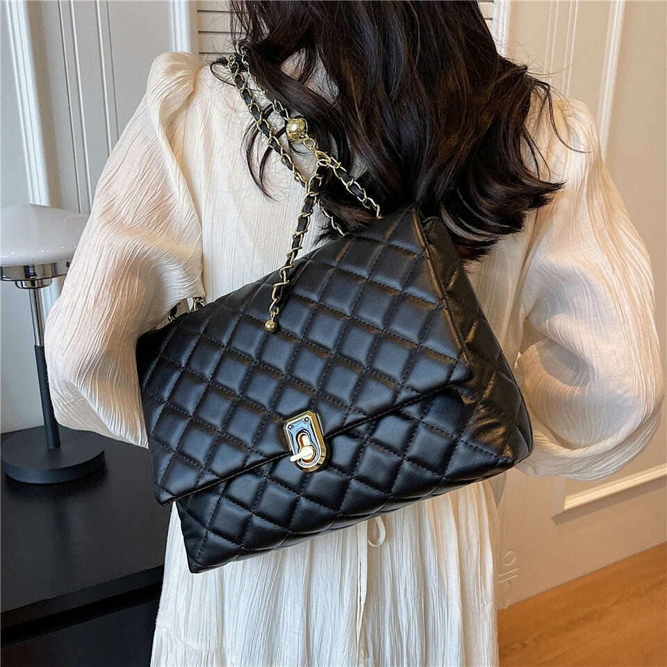 Burminsa Quilted Chain Shoulder Bag for Women